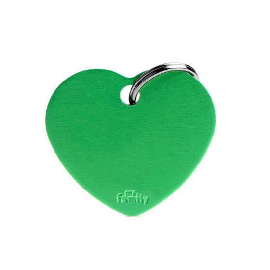 Imagen de ACCESORIOS PARA MASCOTAS - MFB42 MEDALLA CORAZON  VERDE XL